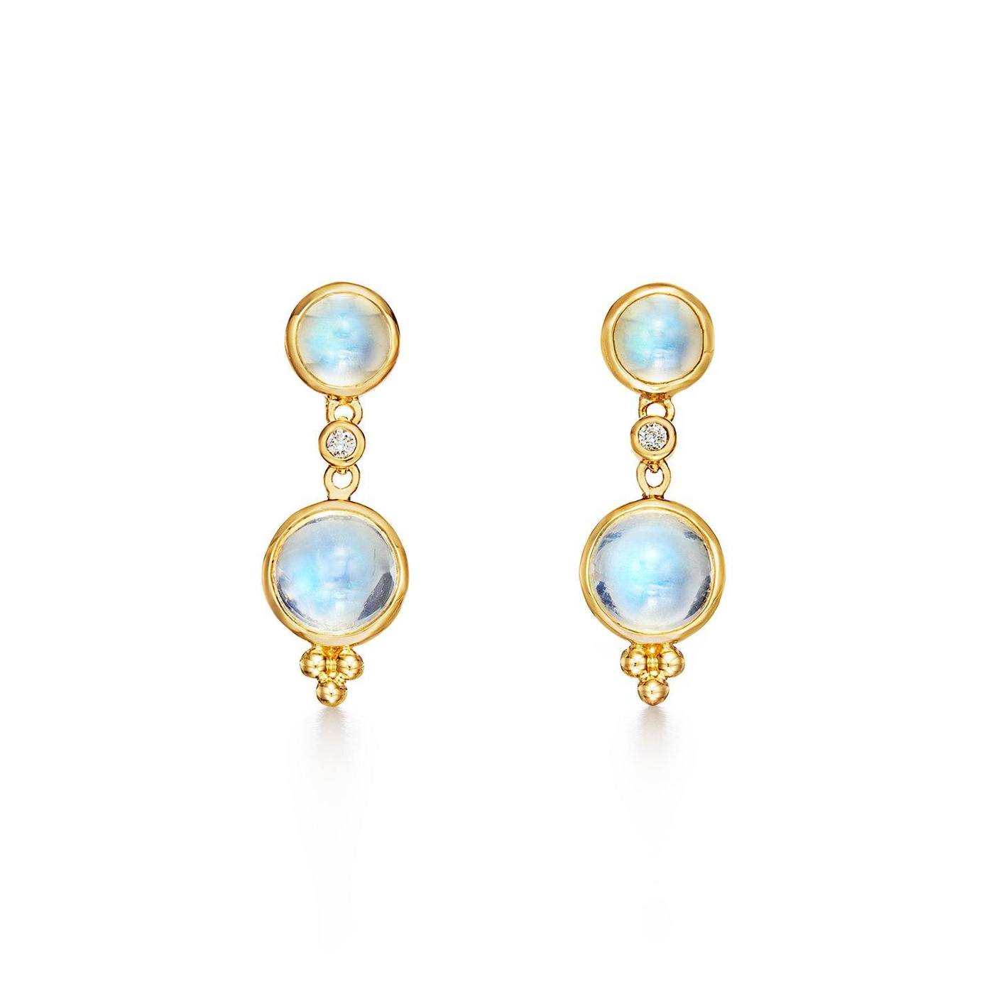 Temple St. Clair 18k Blue Moonstone Drop Earrings 