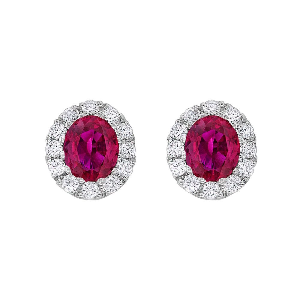 Ruby & Diamond Stud Earrings