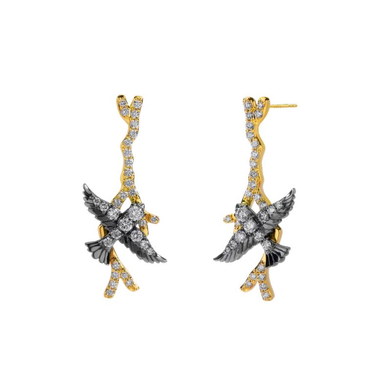 SYNA Jardin Diamond Swallow Earrings