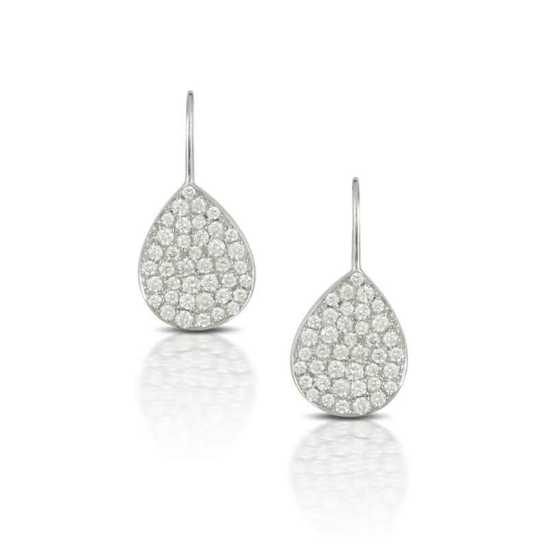 18K White Gold Diamond Earring
