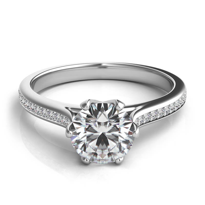 A Platinum Semi Mount Engagement Ring 