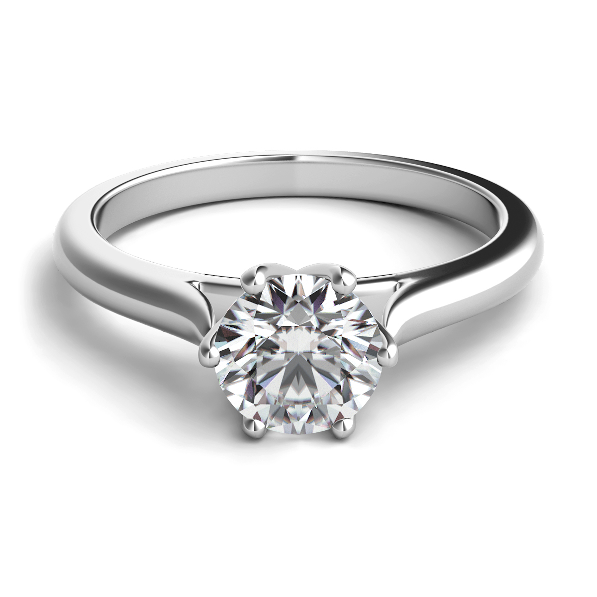 A Platinum Six Prong Engagement Ring Setting 