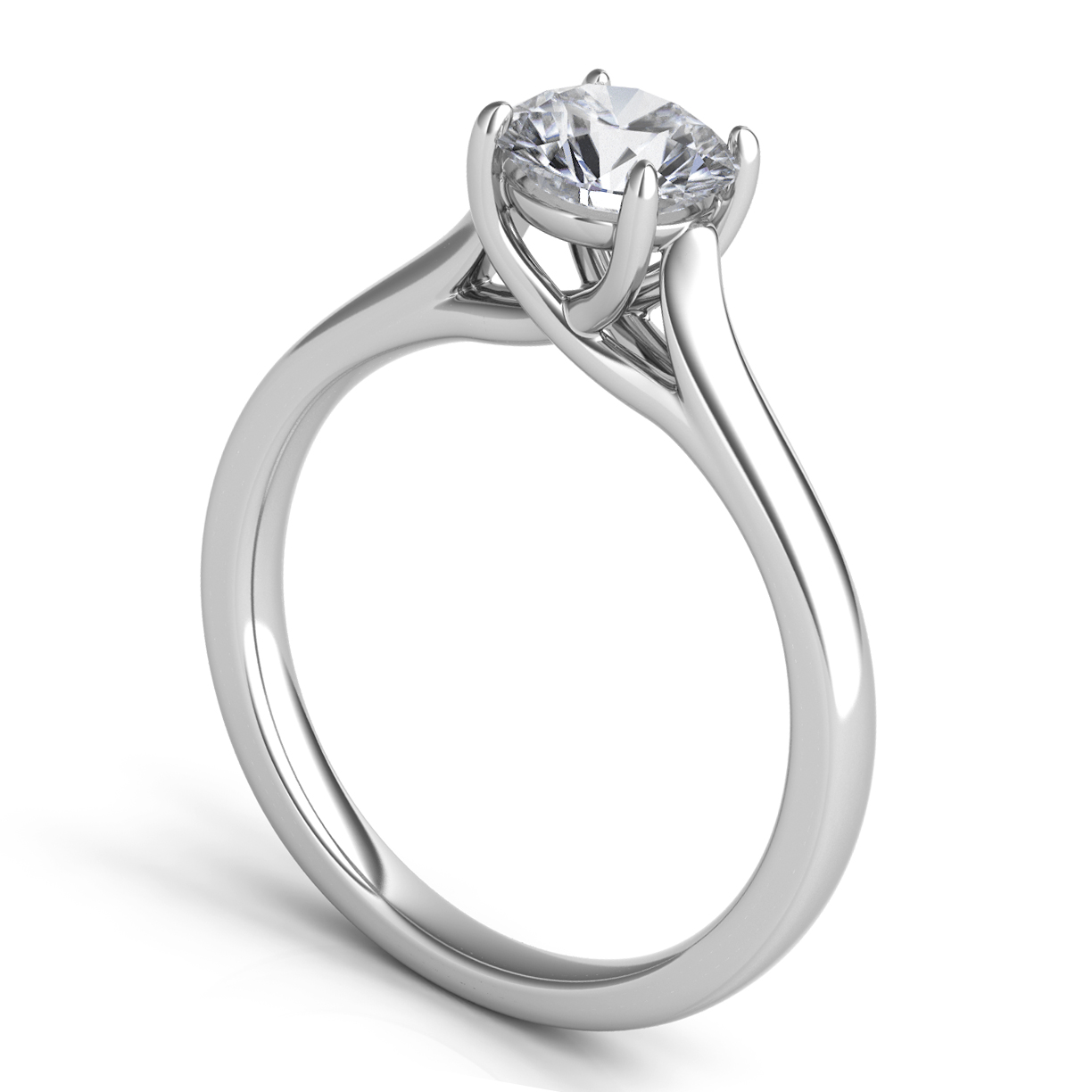 Platinum Round Engagement Ring Setting 2Z8ZZRQ4