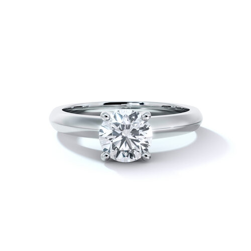 Platinum Four Prong Knife-edge Solitaire