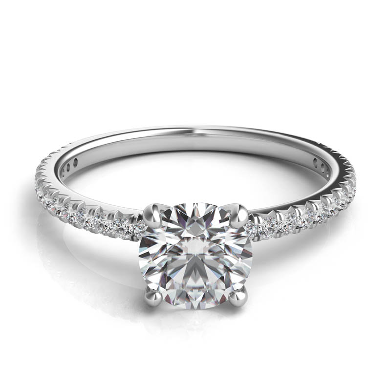 A Platinum Semi Mount Engagement Ring 