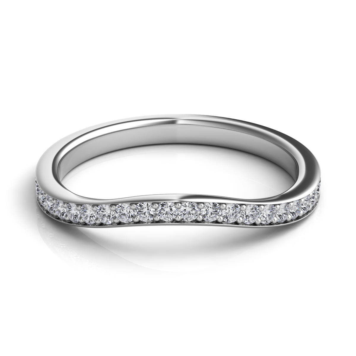 A Platinum Pave Diamond Wedding Band