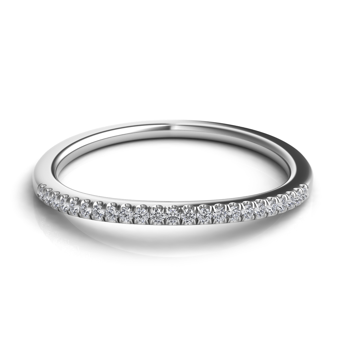 Round Brilliant Single Diamond Wedding Band