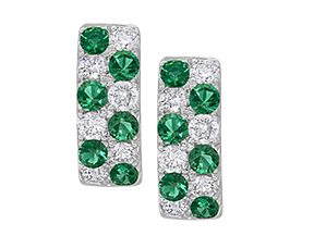 Emerald & Diamond Huggie Earrings