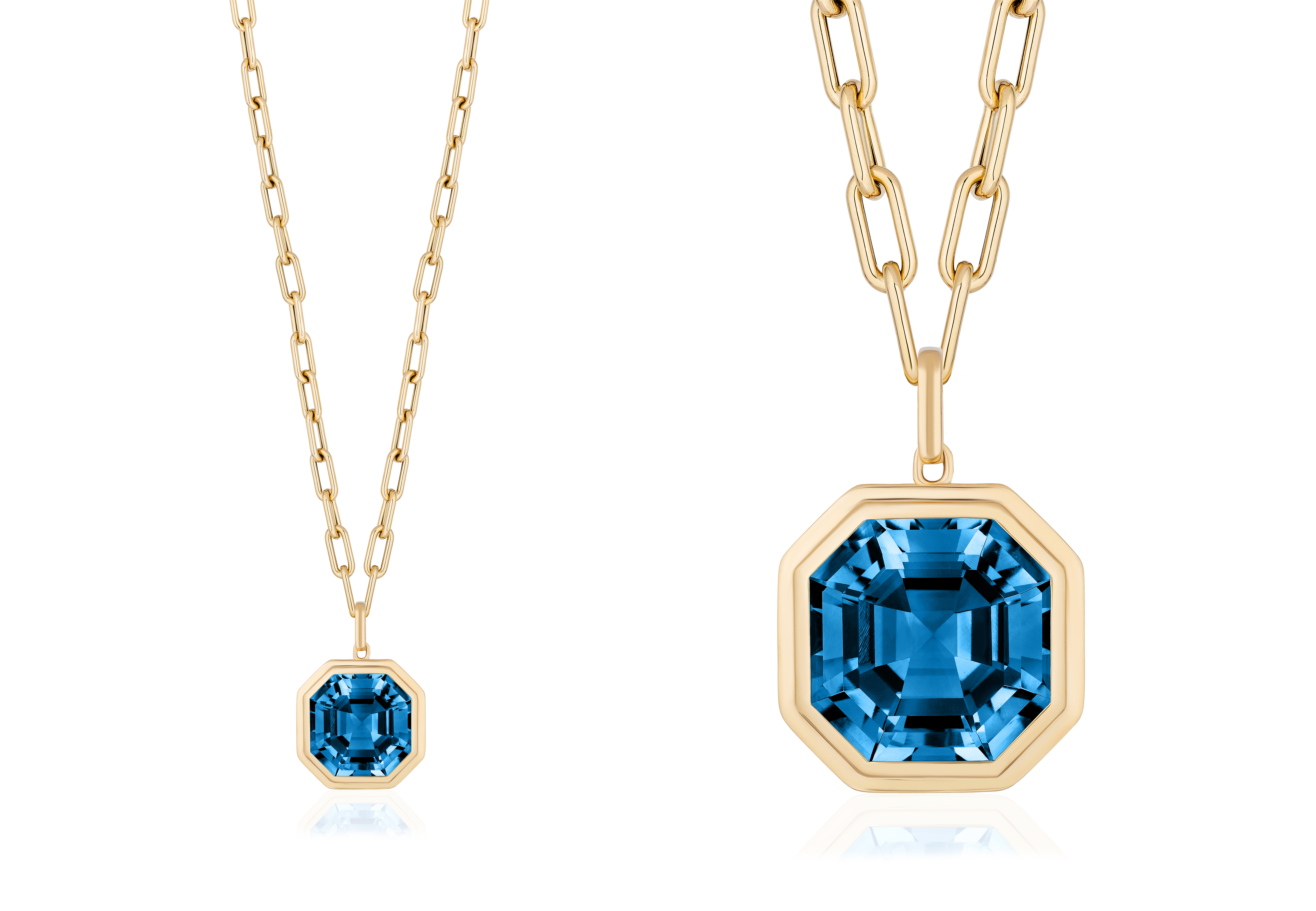 Blue Topaz Manhattan Pendant Neckalce