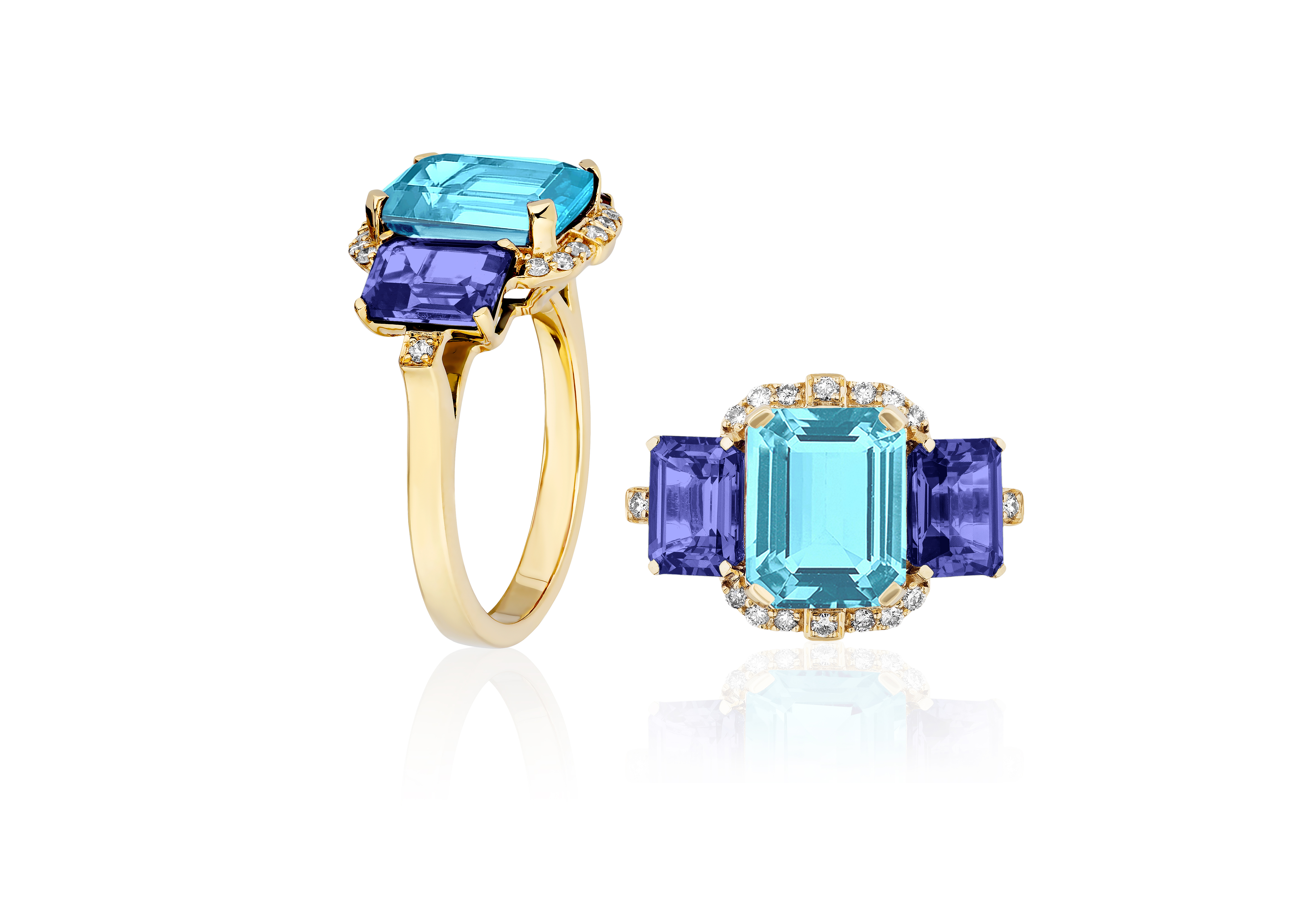 Blue Topaz And Tanzanite Gossip Ring