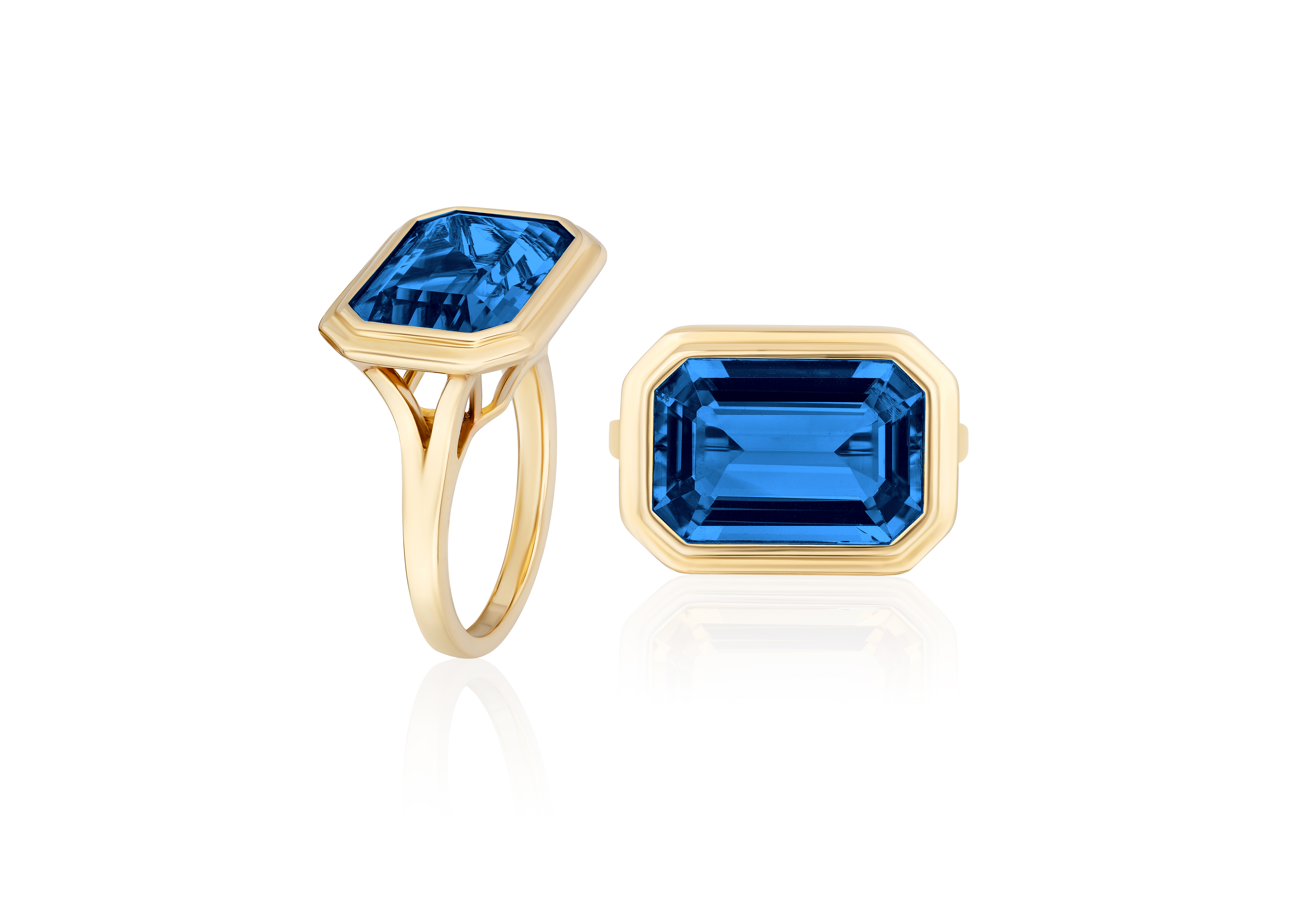 Blue Topaz Manhattan Ring