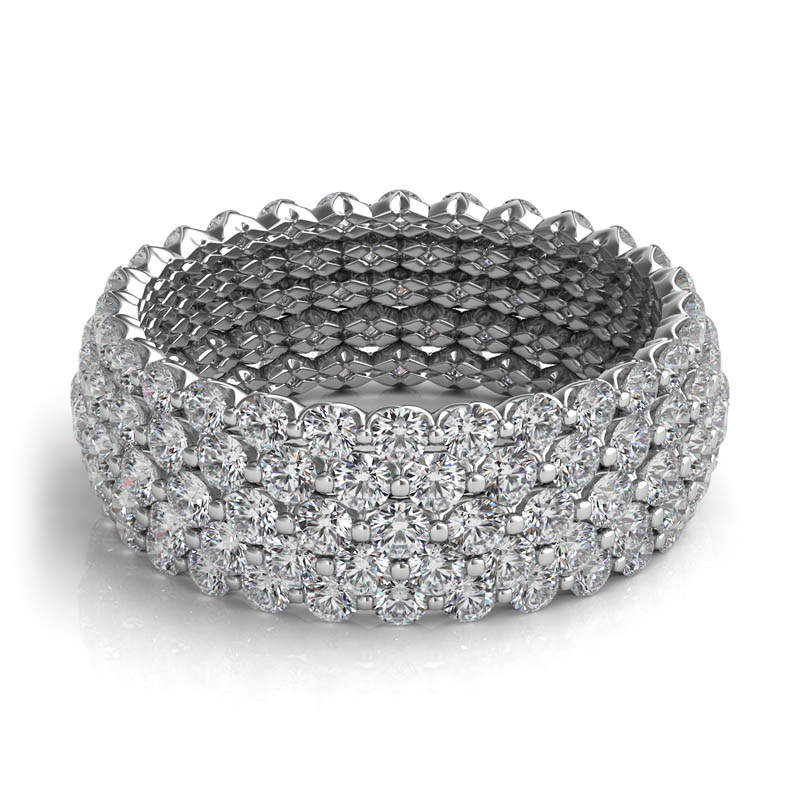 Platinum 5-row Diamond Eternity Band 