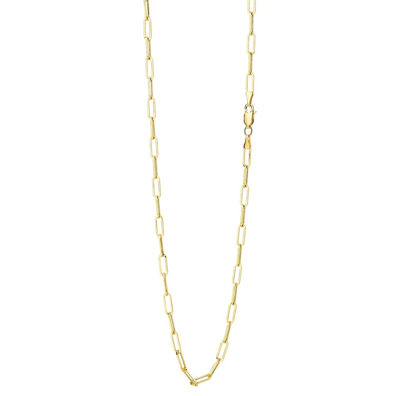 SYNA 18 Karat Yellow Gold Paper Clip Link Chain
