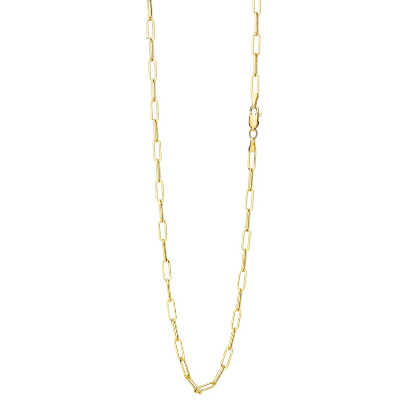 SYNA 18k Yellow Gold Solid Paper Clip Chain