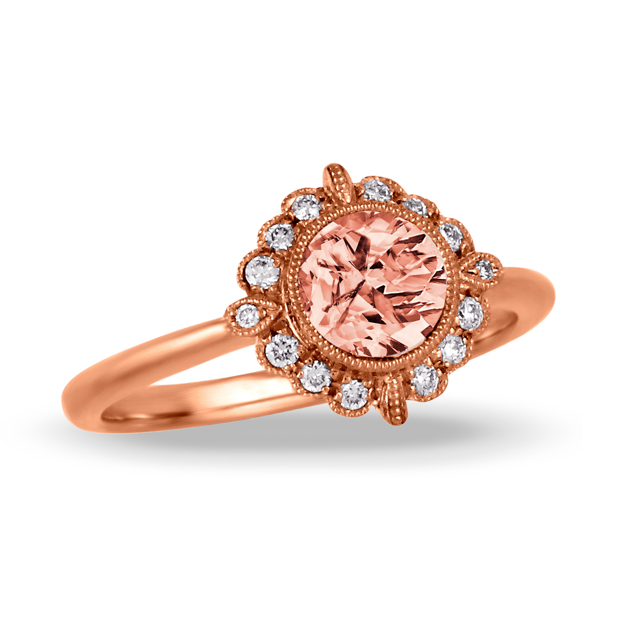 Doves 14k Rose Gold Diamond Ring