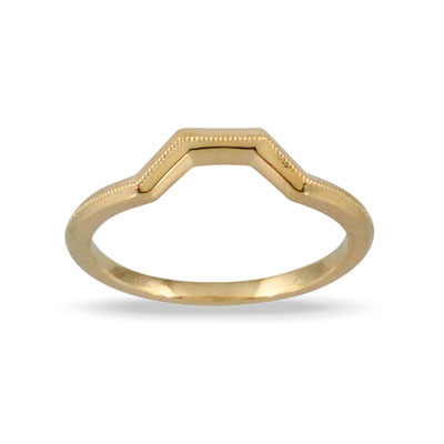 Doves 18k Yellow Gold Beaded Band