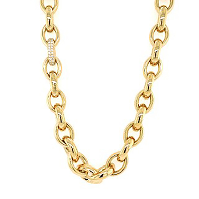 Mattias & Claire 18k Yellow Gold Oval Link Necklace