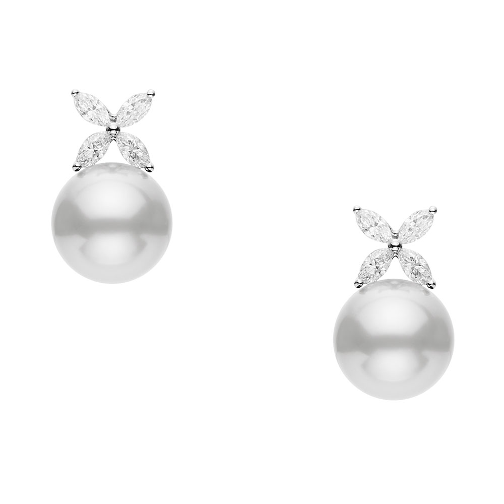 Mikimoto 18K White Gold Morning Dew Akoya Pearl Diamond Earrings  Touch of  Gold Fine Jewellery  An Official Rolex Retailer