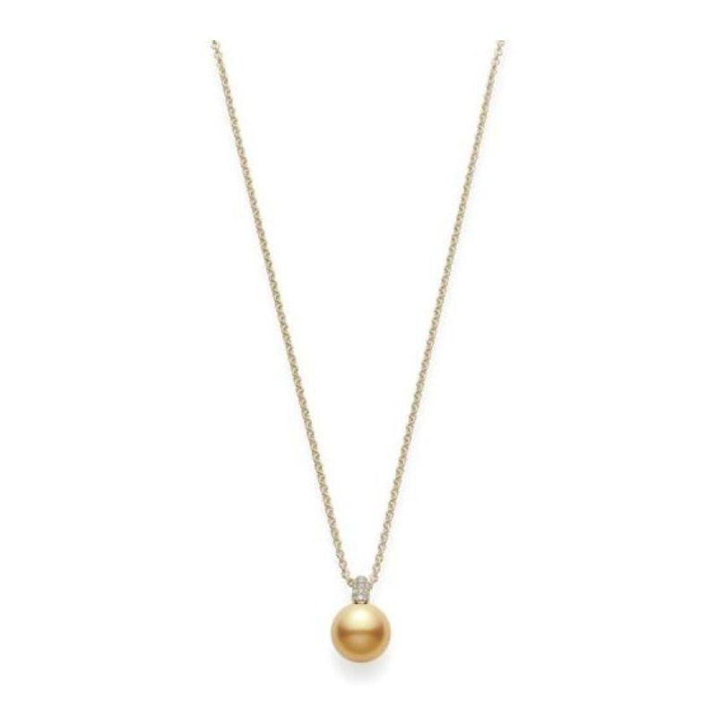 Mikimoto Golden South Sea Pearl Pendant Necklace In 18k Yellow Gold