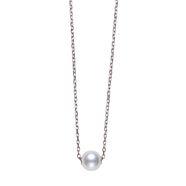Mikimoto Akoya Cultured Pearl Single Pearl Pendant In 18k White Gold