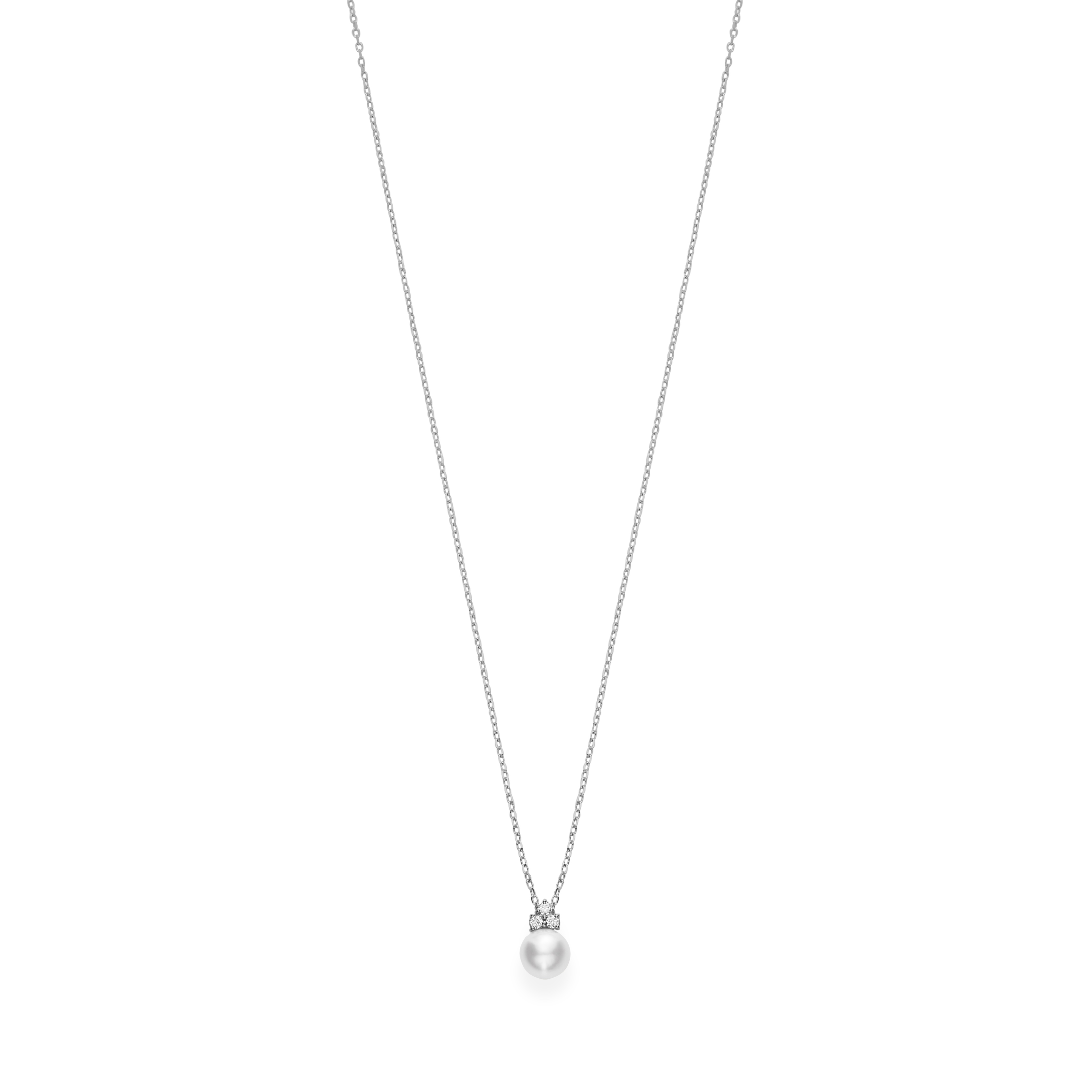 Mikimoto Pearl Cherry Blossom Station Necklace in Rose Gold