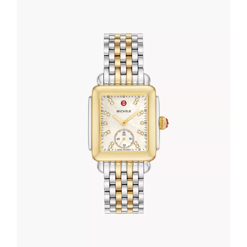 Deco Mid Two-Tone 18K Gold-Plated Diamond Dial Watch