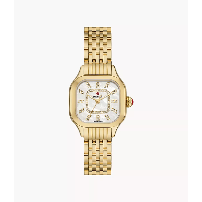 Meggie 18K Gold-Plated Diamond Dial Watch
