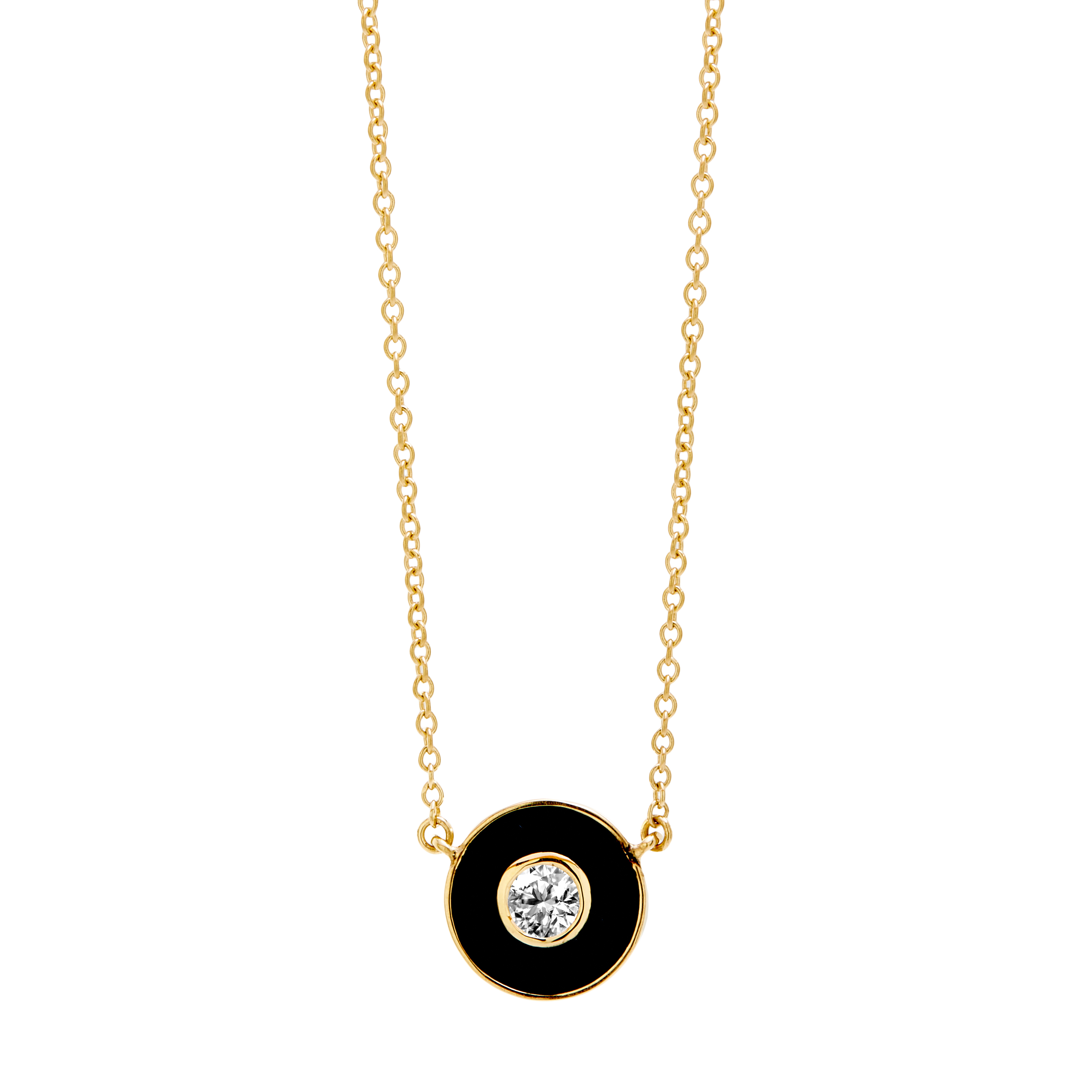 SYNA 18k Yellow Gold Enamel & Diamond Necklace