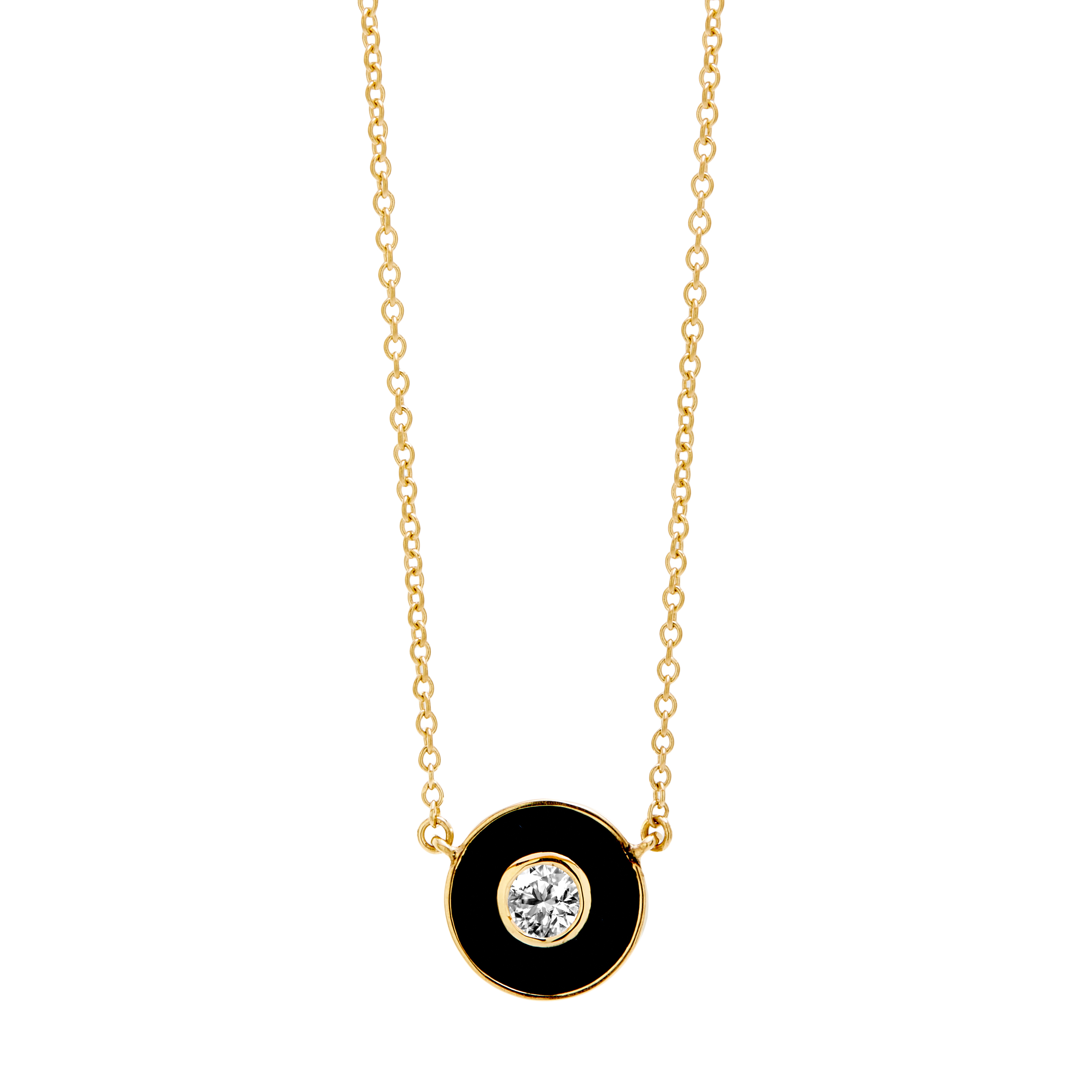 Syna 18k Yellow Gold Enamel & Diamond Necklace