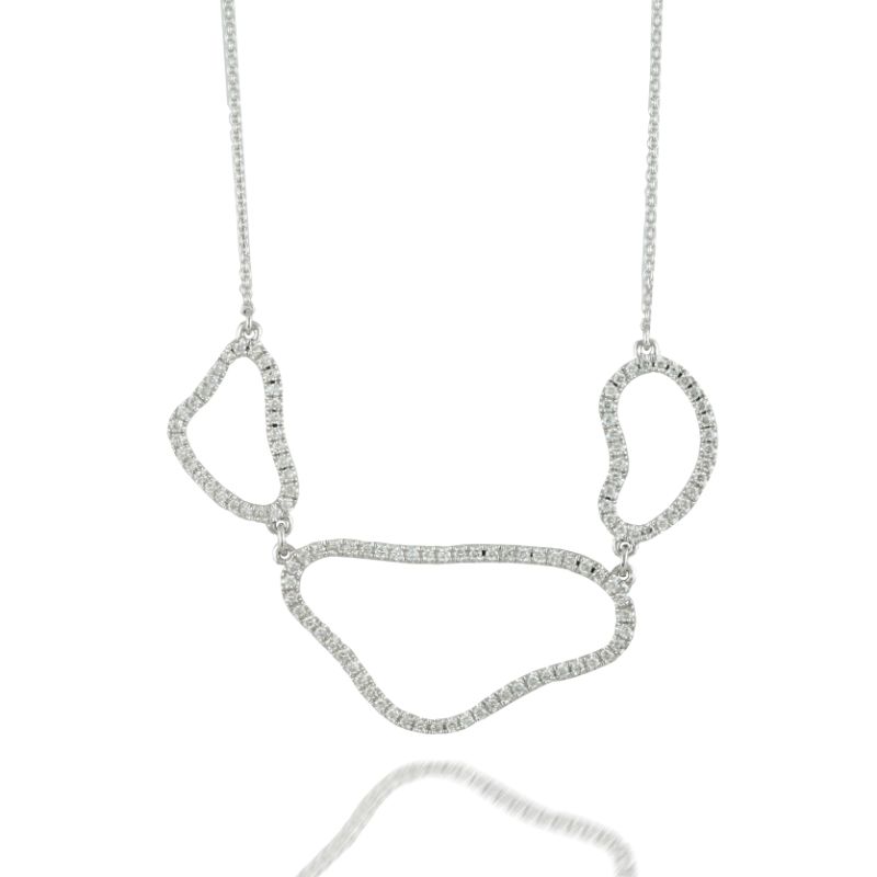 18K White Gold Necklace With All White Diamonds