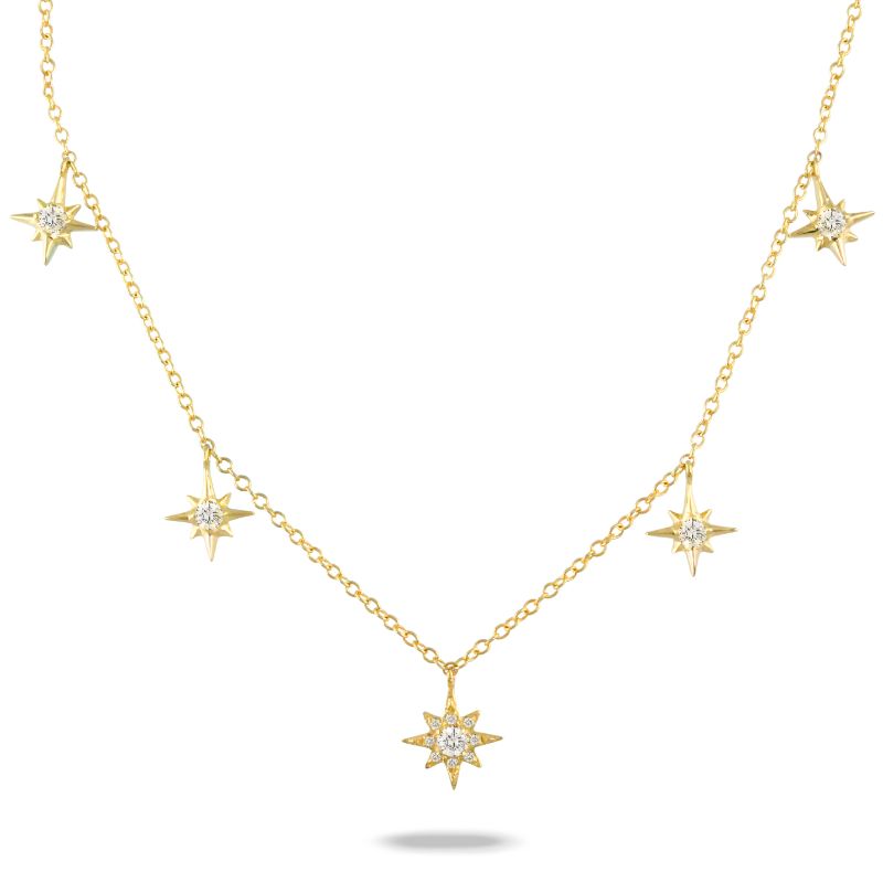 14K Yellow Gold Diamond Necklace