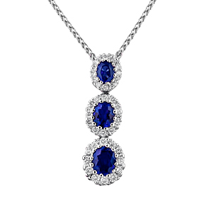 Sapphire & Diamond Pendant Necklace
