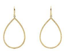 A & Furst 18k Yellow Gold Diamond Tear Drop Earrings