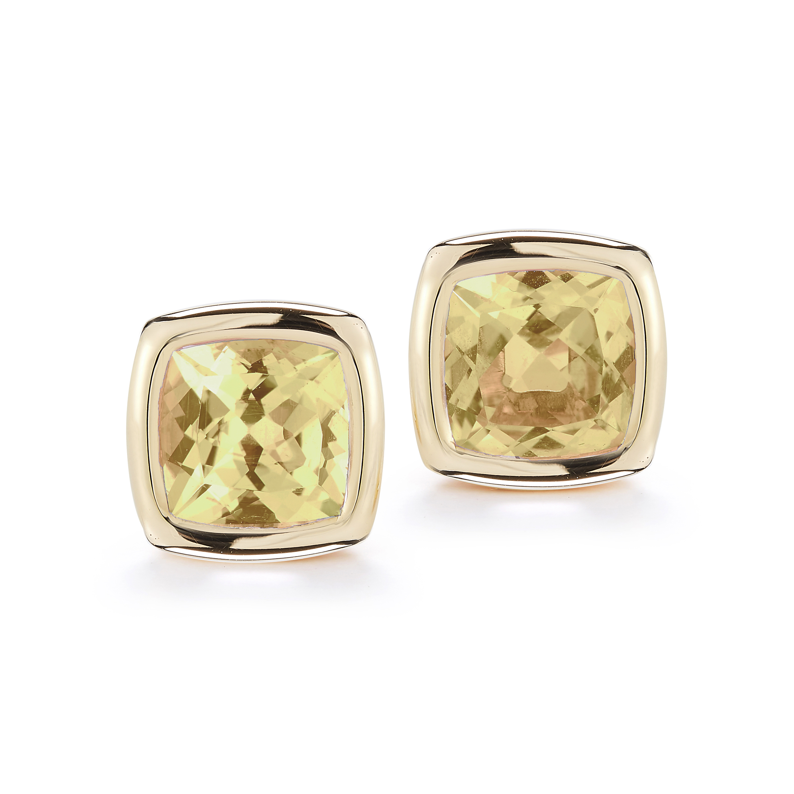 A & Furst Gaia 18k Yellow Gold Citrine Stud Earrings 