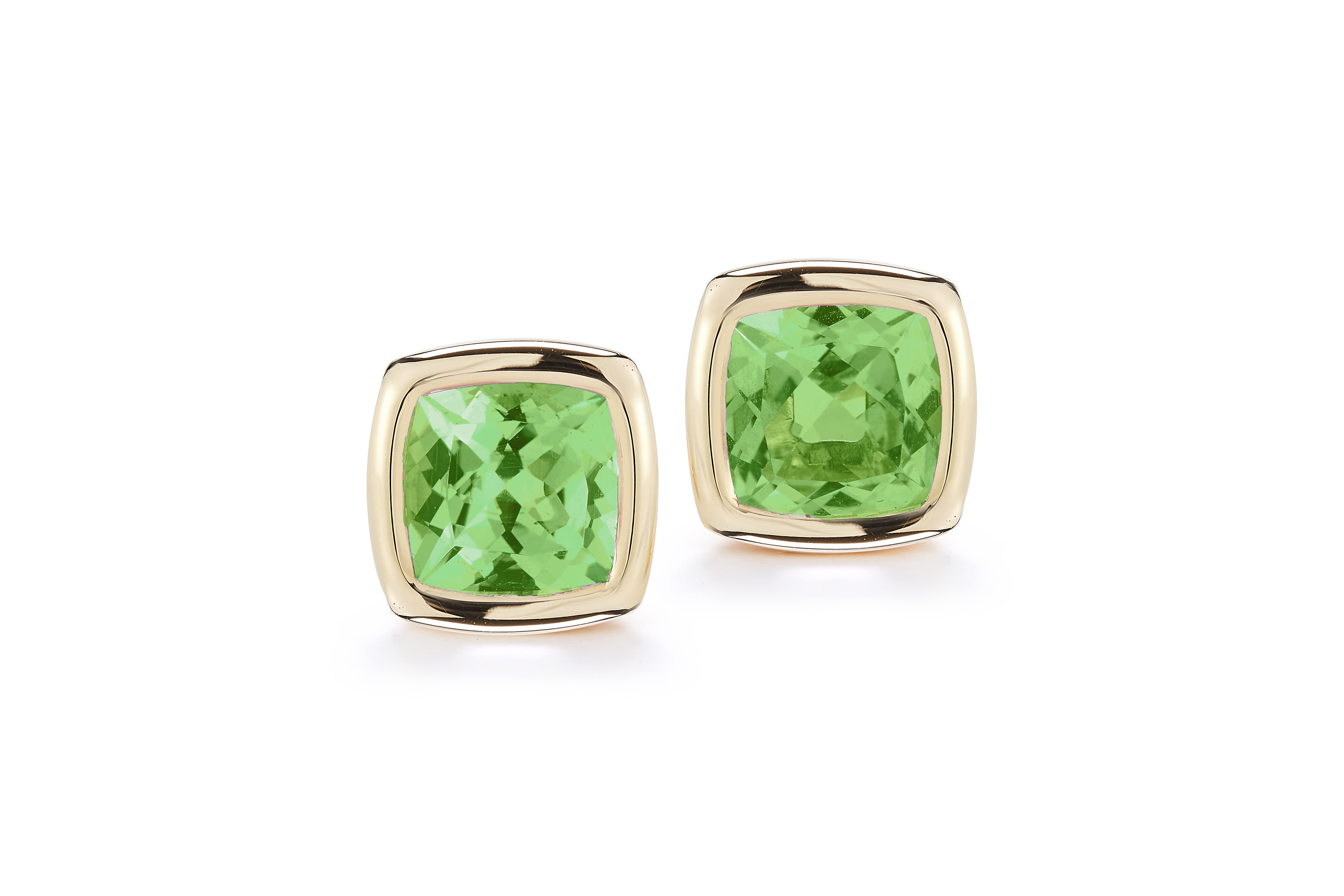 A & Furst Gaia 18k Yellow Gold Peridot Stud Earrings 
