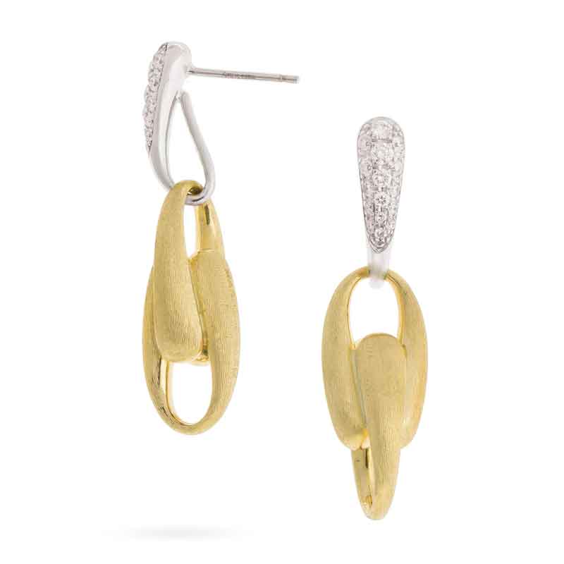 Marco Bicego® Lucia Collection 18K Yellow Gold And Diamond Link Drop Earrings
