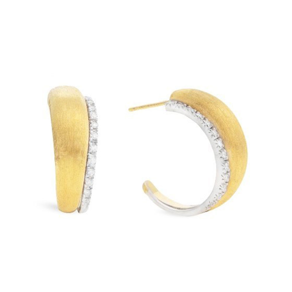 Marco Bicego® Lucia Collection 18K Yellow Gold And Diamond Medium Hoop Earrings