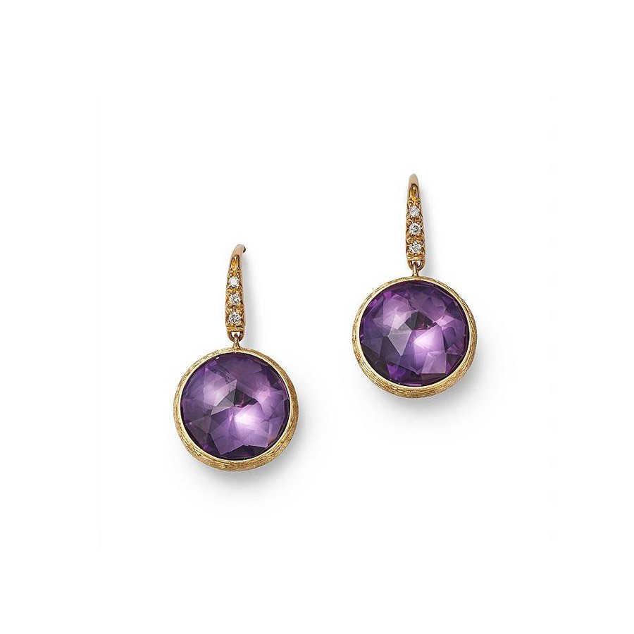 Marco Bicego Jaipur 18K Yellow Gold Amethyst Diamond Earrings