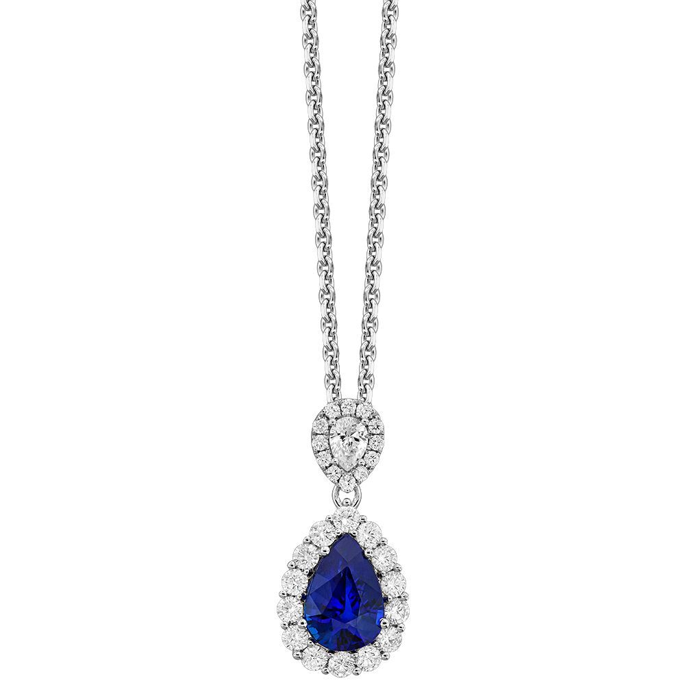 Sapphire & Diamond Pendant Necklace