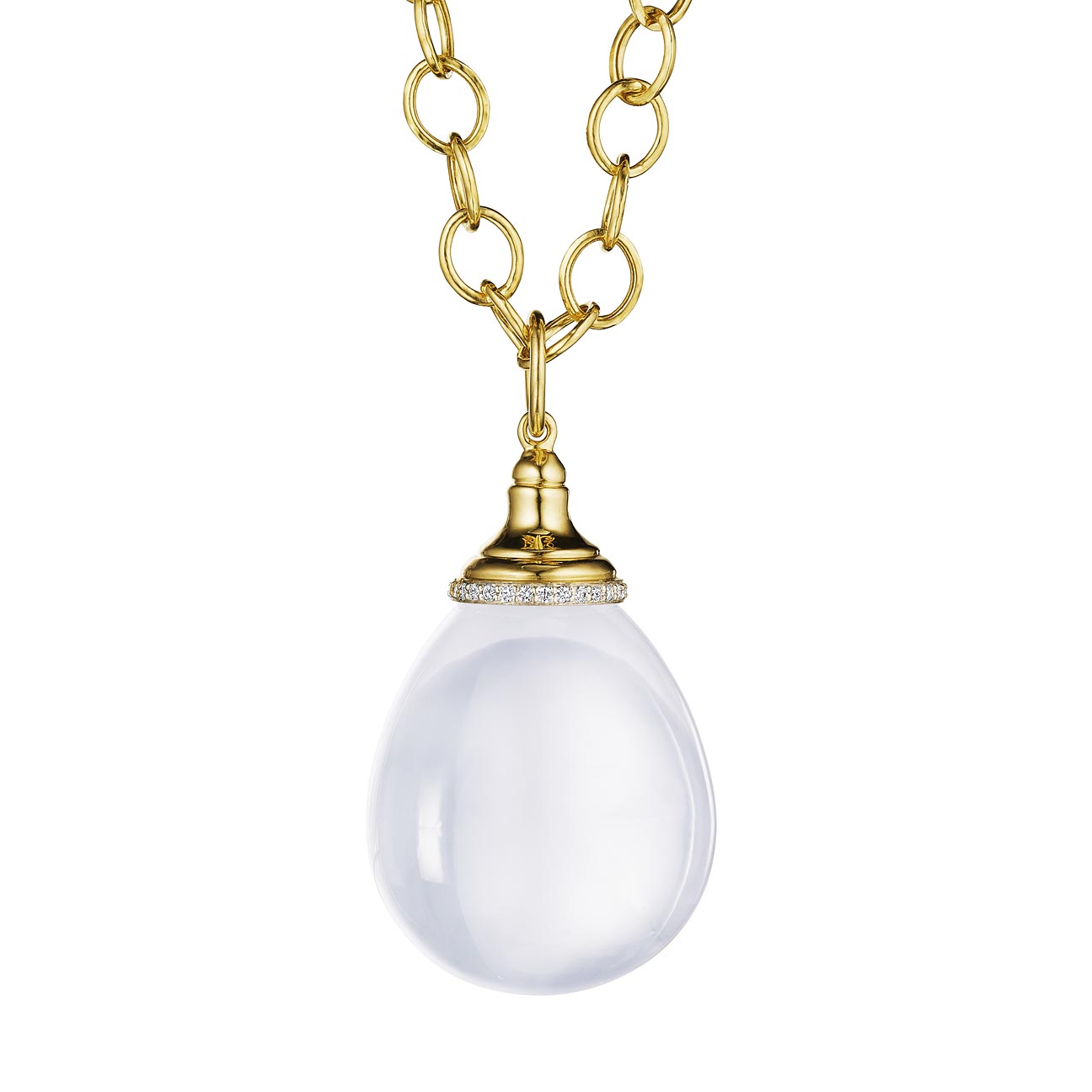 SYNA Large 50 Carat Mogul Drop Pendant With Diamonds