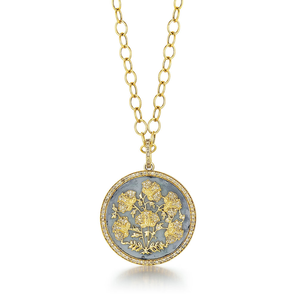 SYNA Jardin Diamond Flowers Pendant