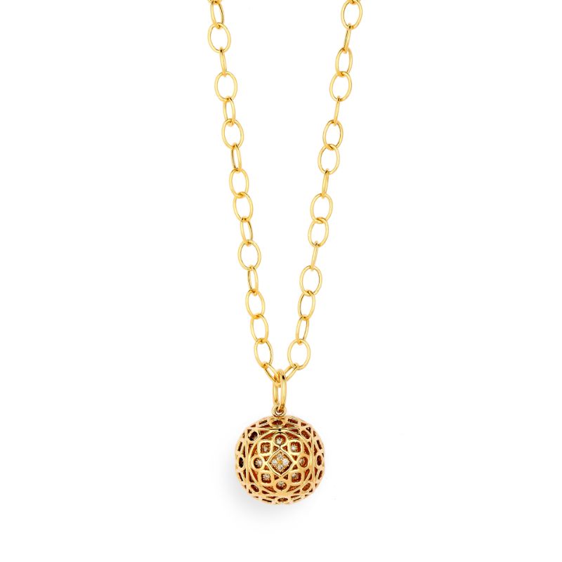SYNA Mogul motif ball pendant with champagne diamonds