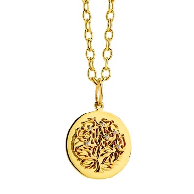 Syna 18k Yellow Gold Jadin Small Tree Of Life Charm Pendant