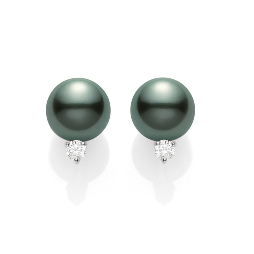 Mikimoto Black South Sea Stud Earrings 