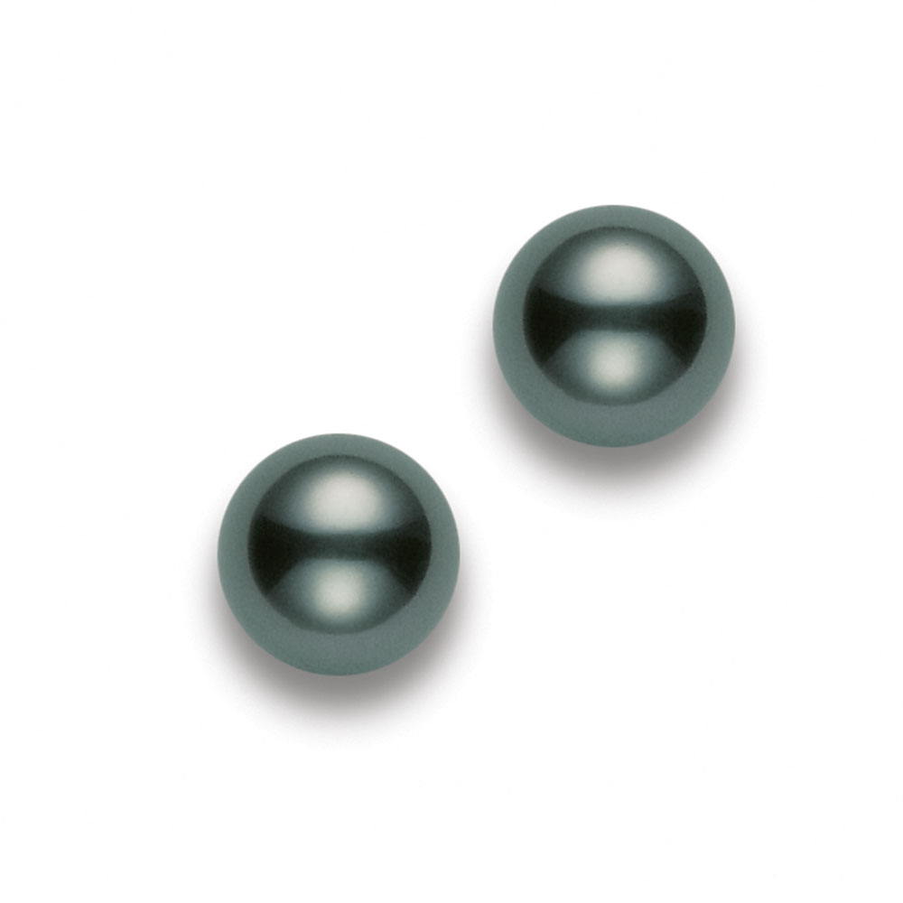Mikimoto 8mm A+ Black South Sea Pearl Stud Earrings