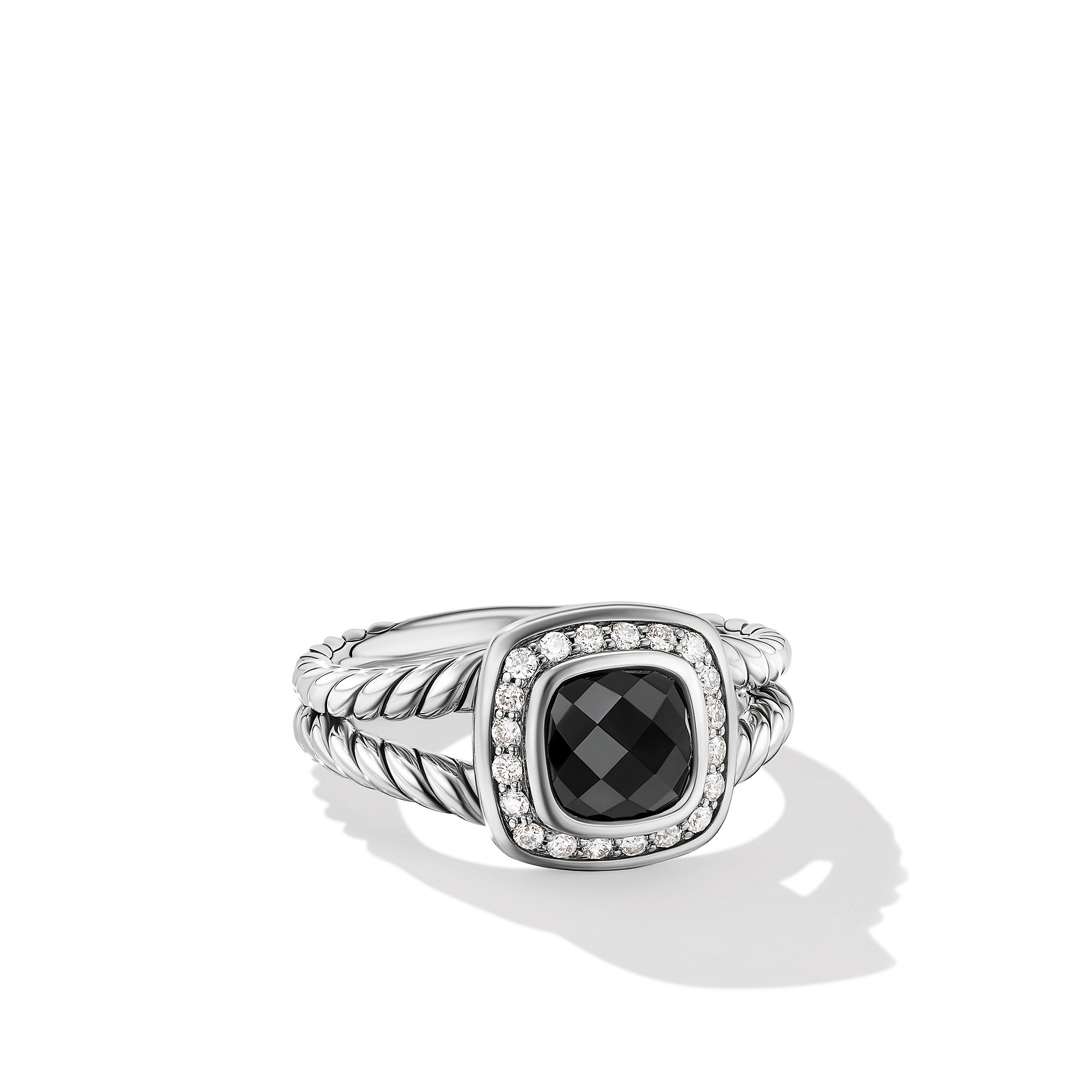 Petite Albion® Ring with Black Onyx and Diamonds
