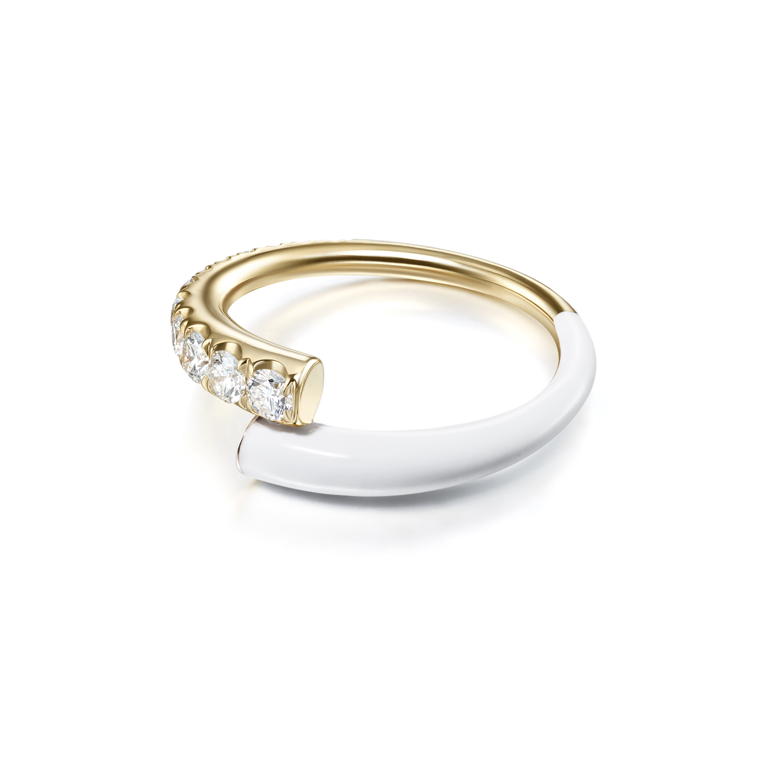 Melissa Kaye White Enamel Lola Ring