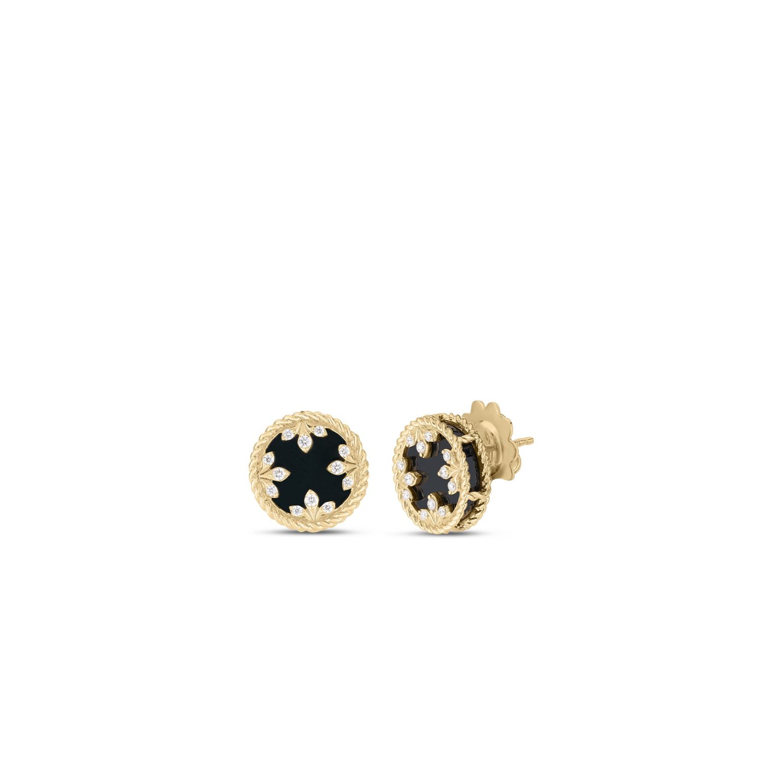 Venetian Medallions Small Diamond & Jade Stud Earrings