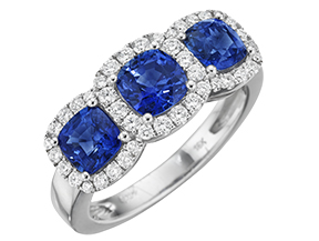 Three-stone Sapphire Ring