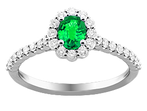 Small Emerald & Diamond Ring